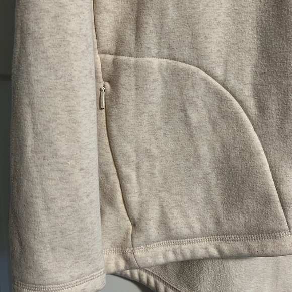 Athleta asymmetric zip sweater sweatshirt medium cream - Picture 4 of 6